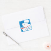 Polar beer chef-kok serveren sneeuwvlokken kerst vierkante sticker (Envelop)