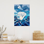 Polar Beer Chill – Arctic Minimalist Pop Design Poster (Keuken)