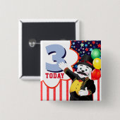 Polar Beer Circus Kids Verjaardagsfeest Vierkante Button 5,1 Cm (Voorkant /achterkant)