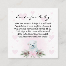 Polar Beer Cub Baby shower Boeken voor Baby Verzoe Informatiekaartje