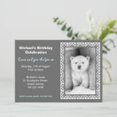 Polar Beer Cub Birthday Party Invitation Kaart (Staand voorkant)