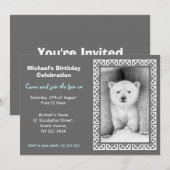Polar Beer Cub Birthday Party Invitation Kaart (Voorkant / Achterkant)