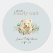 Polar Beer Cub Blue Winter Baby shower Sticker (Voorkant)