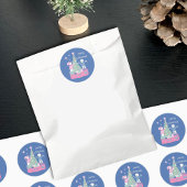 Polar Beer Cub Decorating Tree Blue Sticker