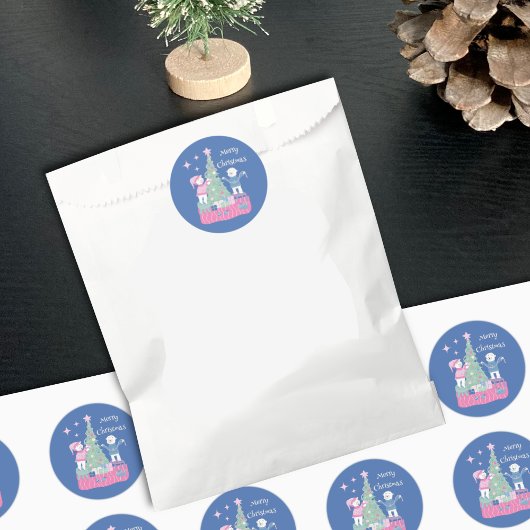 Polar Beer Cub Decorating Tree Blue Sticker