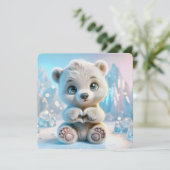 Polar Beer Cub Hartpootjes Kaart (Staand voorkant)