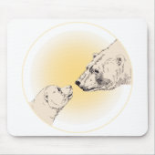 Polar Beer & Cub Mousepad Wildlife Art Mousepad Muismat (Voorkant)