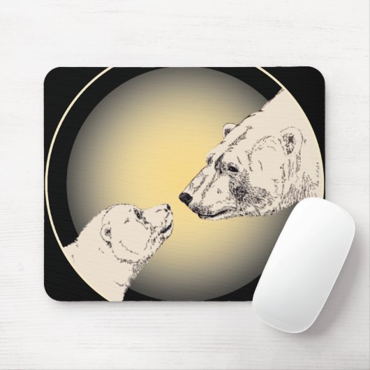 Polar Beer & Cub Mousepad Wildlife Art Mousepad Muismat (Met muis)