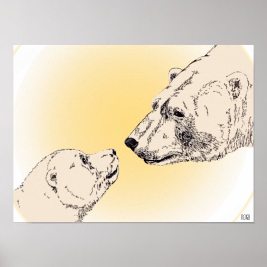 Polar Beer & Cub Poster Wildlife Home Decor (Voorkant)