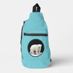 Polar Beer Cub Schilderen Originele Wildlife Art Sling Bag