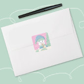 Polar Beer Cub Square Roze Kerst sticker