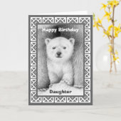 Polar Beer Cub Verjaardag Kaart (Gele Bloem)