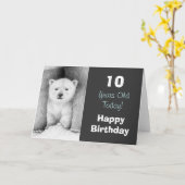 Polar Beer Cub Verjaardag Kaart (Gele Bloem)