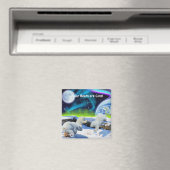 Polar Beer Cubes & Aurora Wildlife Art Magnet (Insitu (Vaatwasser))