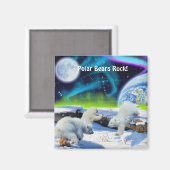 Polar Beer Cubes & Aurora Wildlife Art Magnet (Voorkant / Achterkant)
