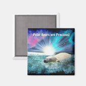 Polar Beer Cubes & Aurora Wildlife Art Magnet (Voorkant / Achterkant)