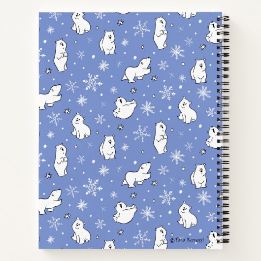 Polar Beer Cubs en sneeuwvlokken - Personaliseer - Notitieboek (Achterkant)