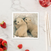 Polar Beer Cubs in de sneeuw Servet (Insitu)