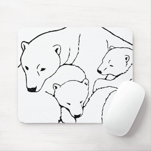 Polar Beer & Cubs Mousepad Twin Beren Art Mousepad Muismat (Met muis)