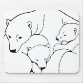 Polar Beer & Cubs Mousepad Twin Beren Art Mousepad Muismat (Voorkant)