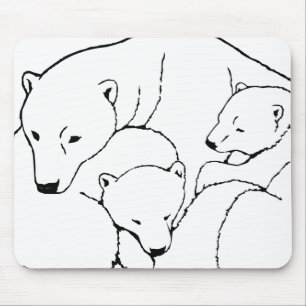 Polar Beer & Cubs Mousepad Twin Beren Art Mousepad Muismat