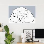 Polar Beer Cubs Poster Print Wildlife Art Poster (Thuiskantoor)