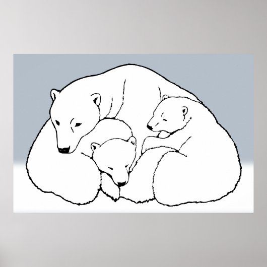 Polar Beer Cubs Poster Print Wildlife Art Poster (Voorkant)