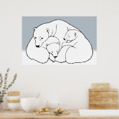 Polar Beer Cubs Poster Print Wildlife Art Poster (Keuken)
