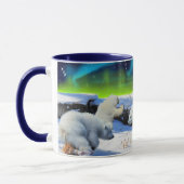 Polar Beer Cubs Spelen in Snow Fantasy Art Mok (Links)