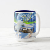 Polar Beer Cubs Spelen in Snow Fantasy Art Mok (Voorkant rechts)