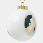 Polar Beer, de maan en de sterren Keramische Bal Ornament (Links)