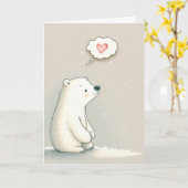 Polar Beer Denken aan jou Kaart (Gele Bloem)