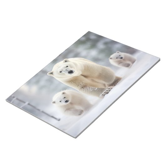 Polar Beer Dierenfamilie Wandering Notitieblok (Schuin)