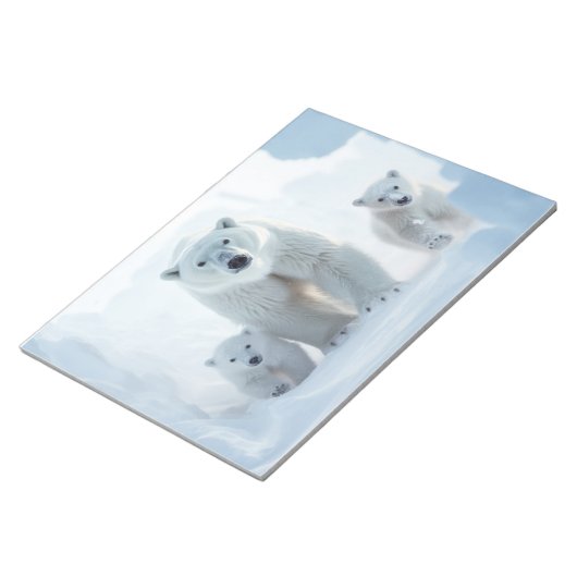Polar Beer Dierenfamilie Wandering Notitieblok (Schuin)