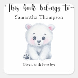 Polar beer - dit boek behoort tot vierkante sticker