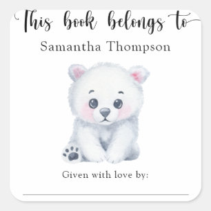 Polar beer - dit boek behoort tot vierkante sticker