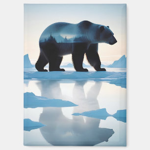 Polar Beer dubbele blootstelling dierlijke Natuur Magneet