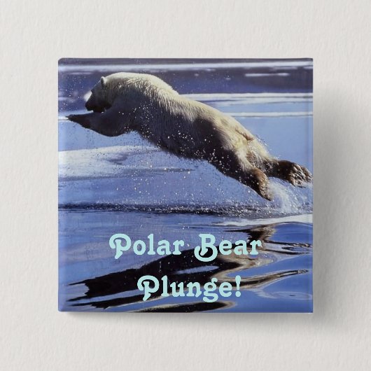 Polar Beer Duikknop Vierkante Button 5,1 Cm (Voorkant)