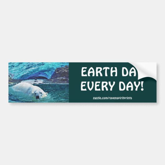 Polar Beer Earth Day Arctische Dieren Bumpersticke Bumpersticker (Voorkant)