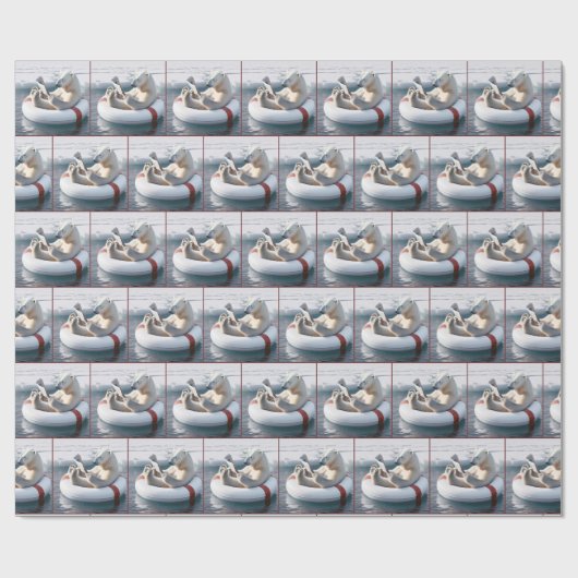 Polar Beer Een krant lezen Cadeaupapier (Vlak)