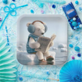 Polar Beer Een krant lezen Papieren Bordje (Feest)