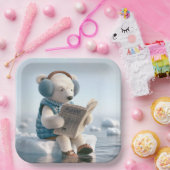 Polar Beer Een krant lezen Papieren Bordje (Feest)