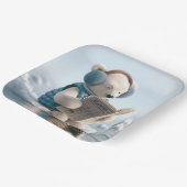 Polar Beer Een krant lezen Papieren Bordje (Gebogen)