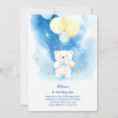 Polar Beer Eerste Verjaardagsuitnodiging Kaart (Voorkant)