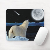Polar Beer en Arctic Moon Wildlife Art Mousepad Muismat (Met muis)