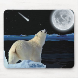 Polar Beer en Arctic Moon Wildlife Art Mousepad Muismat