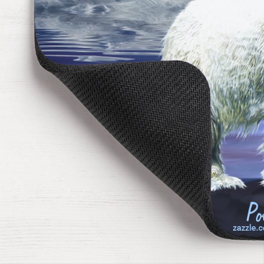 Polar Beer en Arctic Moon Wildlife Art Mousepad Muismat (Hoek)