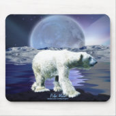 Polar Beer en Arctic Moon Wildlife Art Mousepad Muismat (Voorkant)