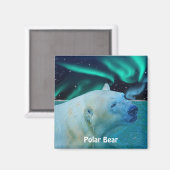 Polar Beer en Aurora Arctic Wildlife Art Magnet (Voorkant / Achterkant)