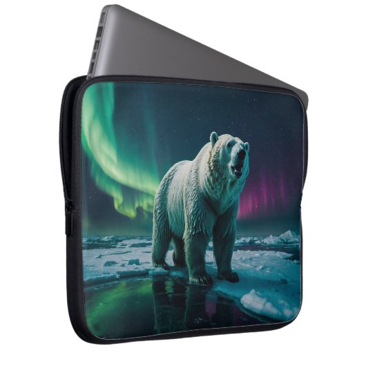 Polar Beer en Aurora Art Laptop Sleeve (Voorkant Rechts)